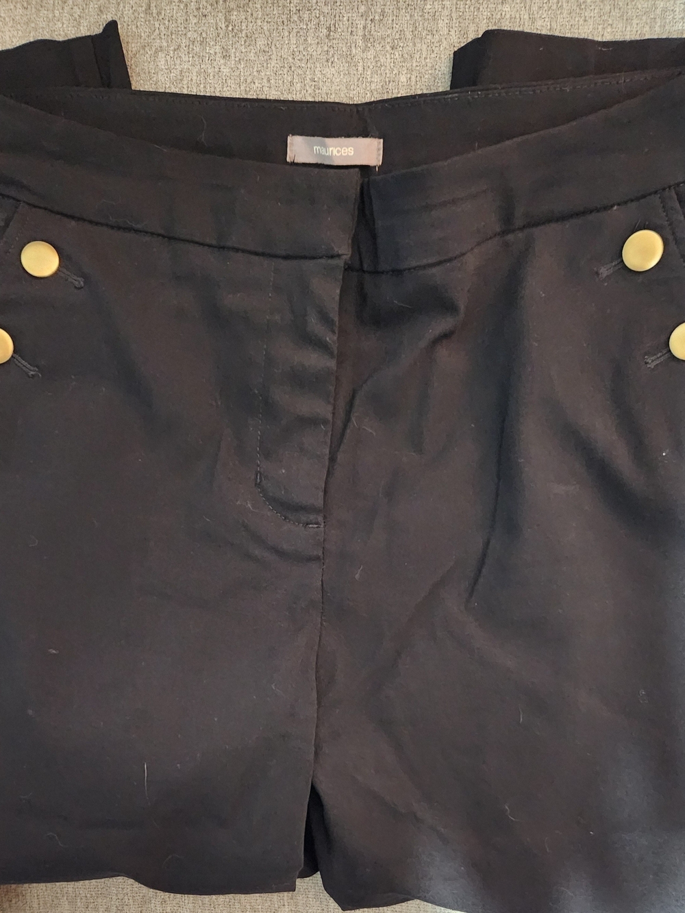 Maurices Black Sailor-Button Women's Bermuda Shorts